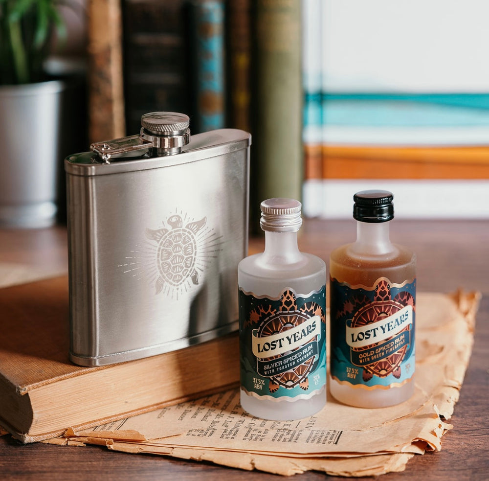 Spiced Rum & Hip Flask Gift Box